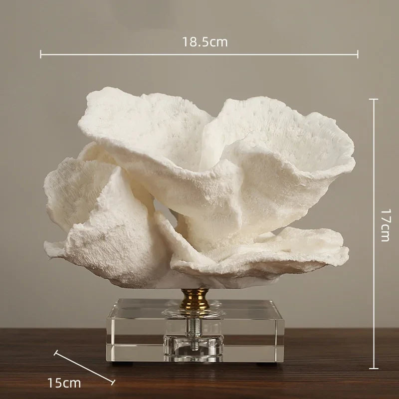 Afralia™ Resin Coral Flower Decor Figurines Home Decoration Handicrafts
