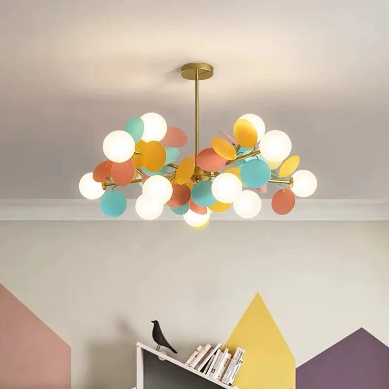 Afralia™ Scandinavian Chandelier: Colorful Magic Bean Tree Branch Light for Living Room