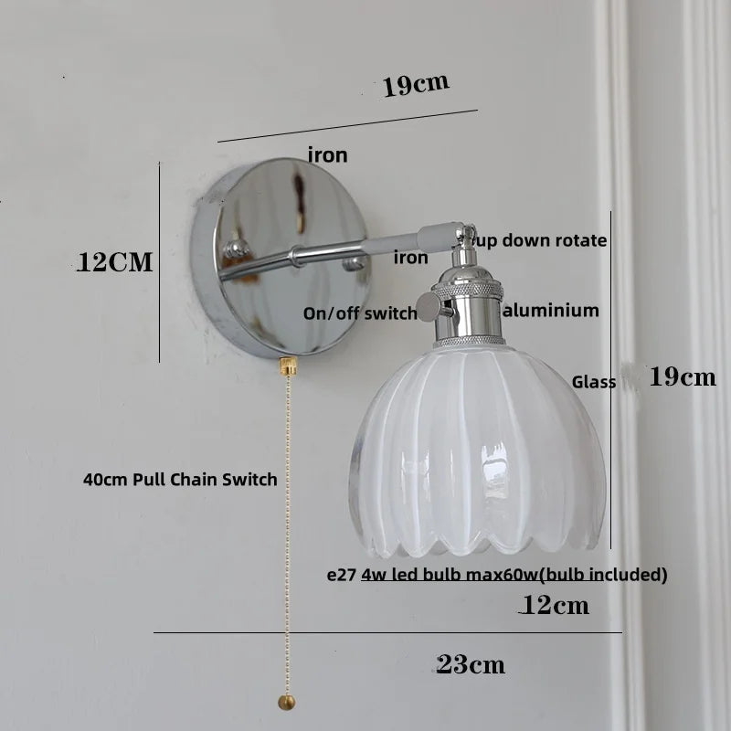 Afralia™ Clear Glass LED Wall Lamp, Up Down Rotate, Dining Aisle Bar Light