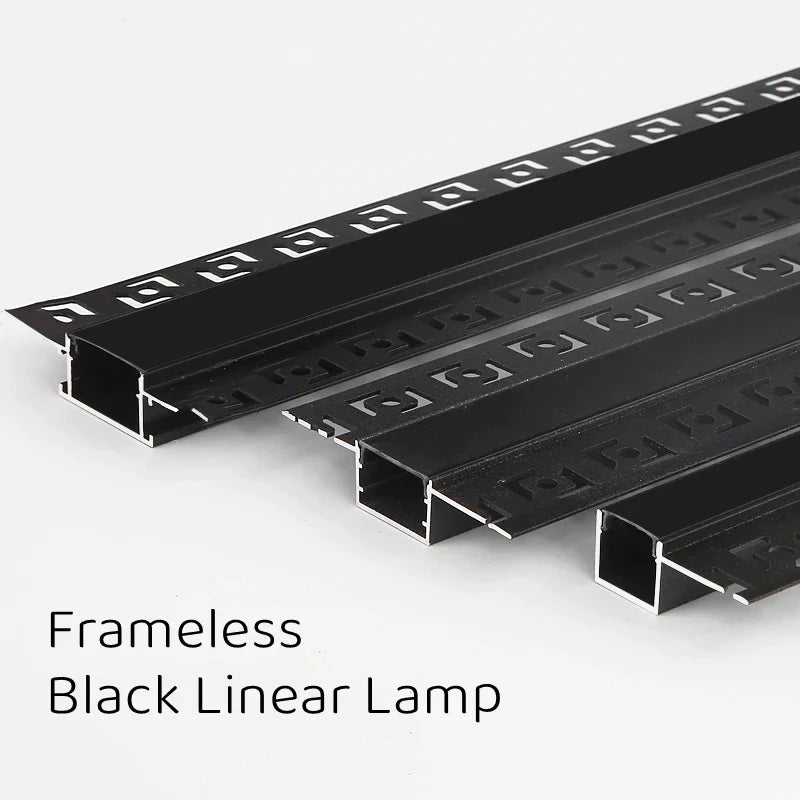 Afralia™ Black LED Aluminum Profile for Invisible Ceiling Light Strip Bar