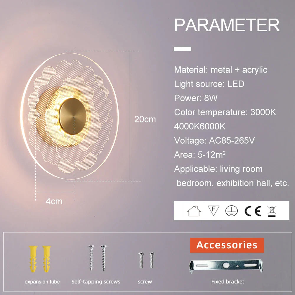 Afralia™ Modern LED Wall Lamps for Bedroom Living Room Background Lighting