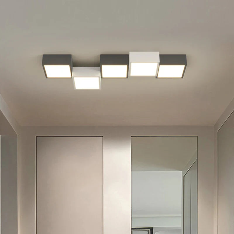 Afralia™ Geometric Chandelier: Minimalist Modern Luxe Black White Bedroom Lamp