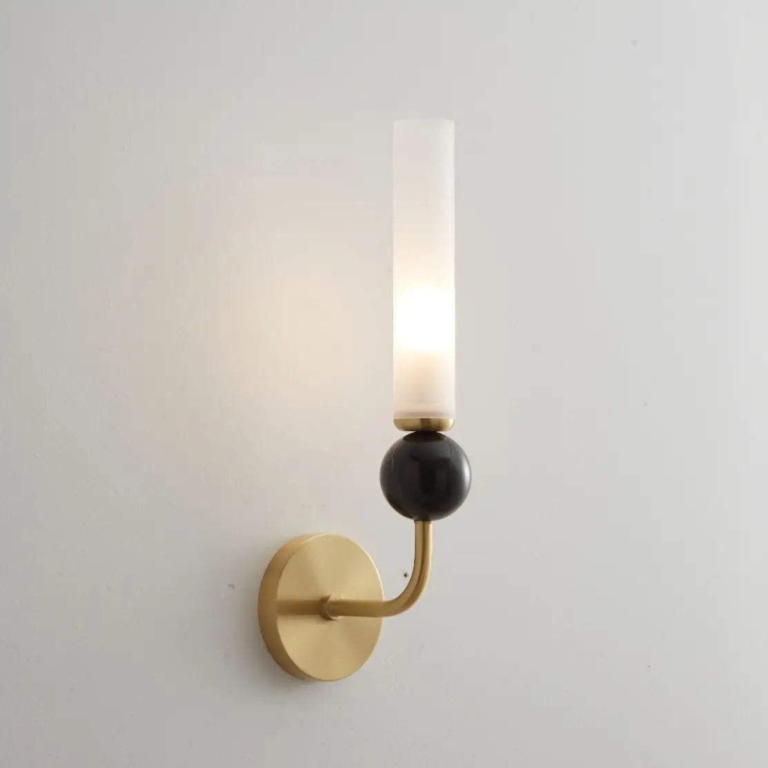 Afralia™ Copper Base Glass Shade Wall Lamp for Modern Living Room Decor