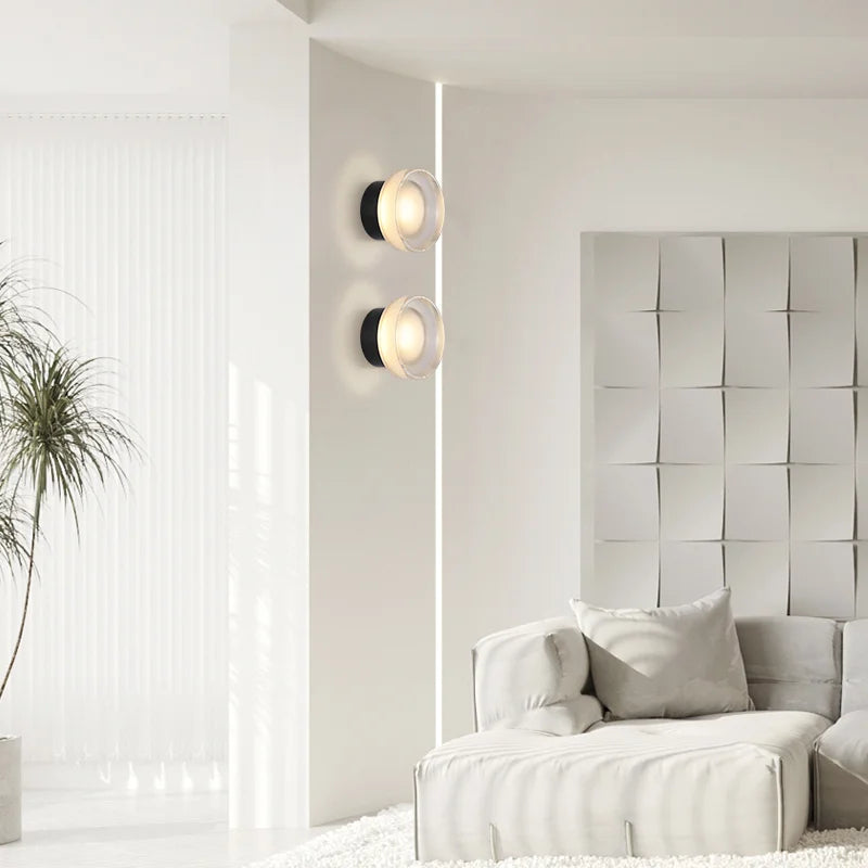 Afralia™ Glass LED Wall Lamp: Simple Luxury Lighting for Porch, Aisle, Bedroom, Bedside.