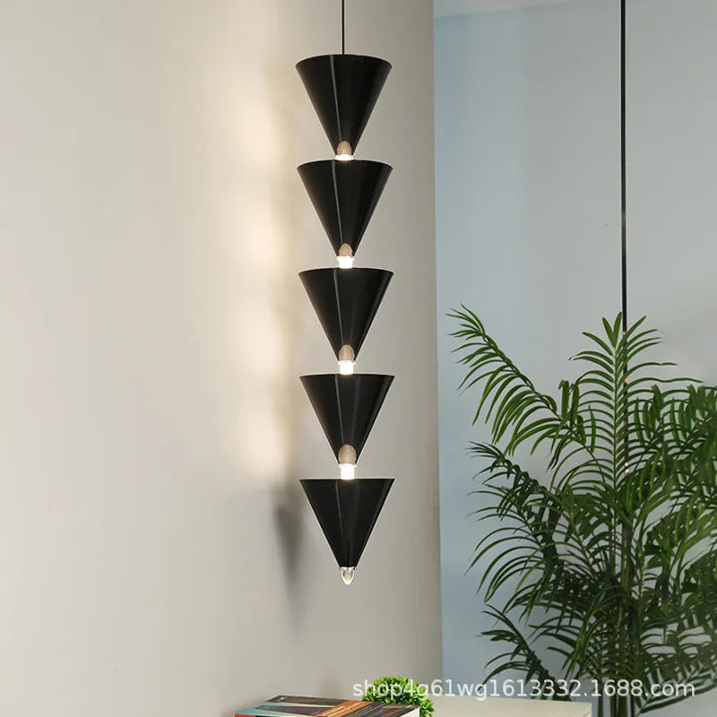 Afralia™ Gold Black Cone LED Pendant Lamp for Stylish Home and Shop Lighting