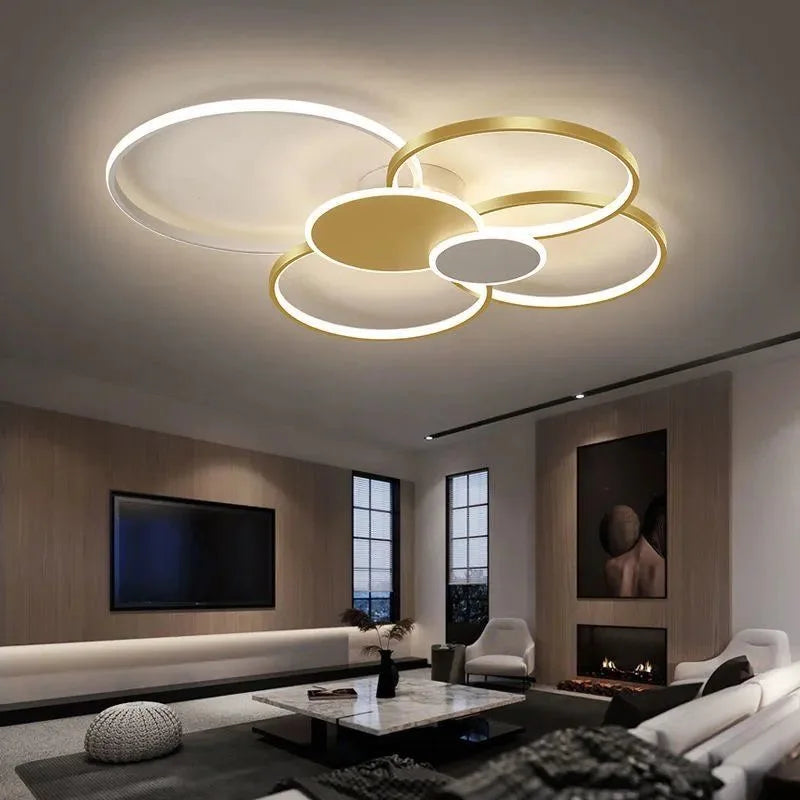 Afralia™ Modern LED Ceiling Chandelier for Home Indoor Lighting Fixtures