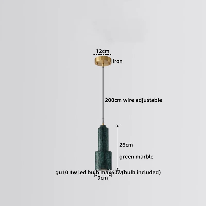 Afralia™ Marble Copper LED Pendant Lamp for Modern Living Room Decor