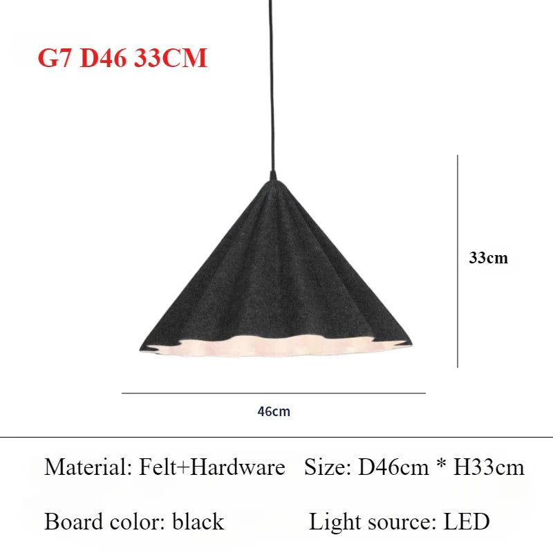 Afralia™ Nordic Felt Pendant Lamp LED Colorful Designer for Living Room Kitchen Island Dining Light