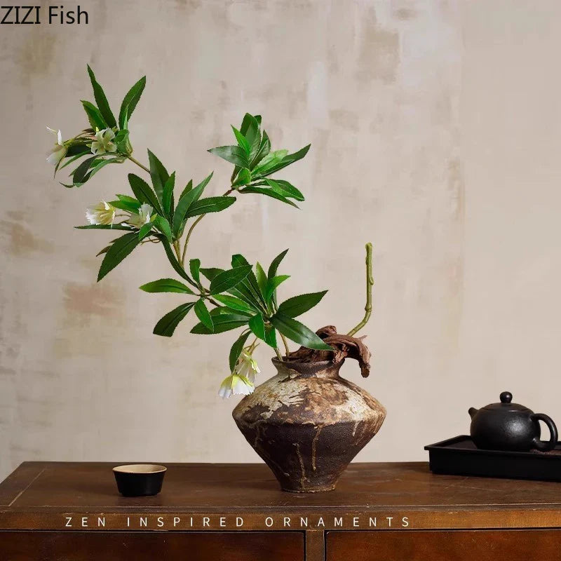 Afralia™ Ceramic Vase: Wabi-sabi Style, Retro Floral Arrangement, Room Decor