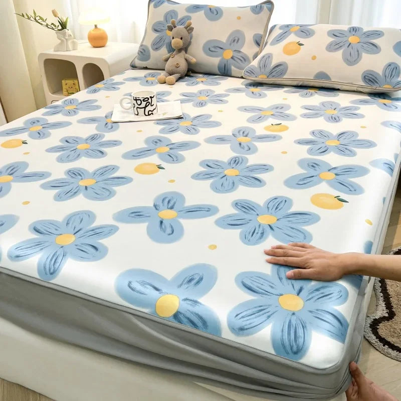 Afralia™ Cooling Ice Silk Mattress - 3Pcs, High Quality, Simple Pattern, Anti-Wrinkles.