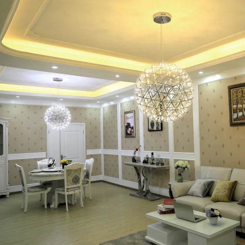 Afralia™ Star Spark Chandelier: Creative Fireworks Pendant Lamp for Hotel Lobby Staircase