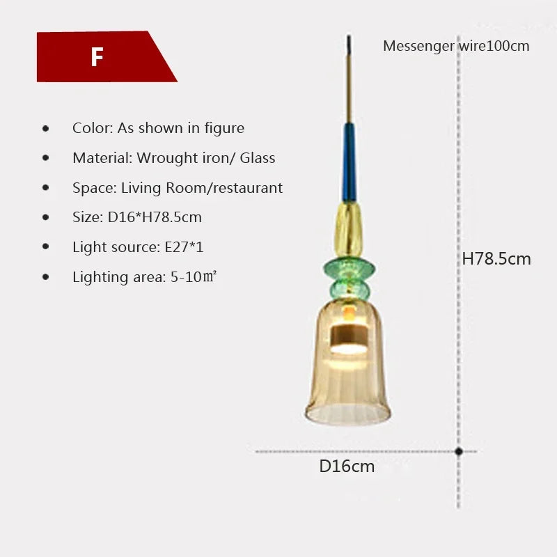 Afralia™ Candy Glass Chandelier Pendant Light for Dining and Living Room
