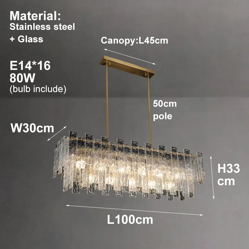 Afralia™ ZY0514 Glass Chandelier with Dimmable LED Lighting