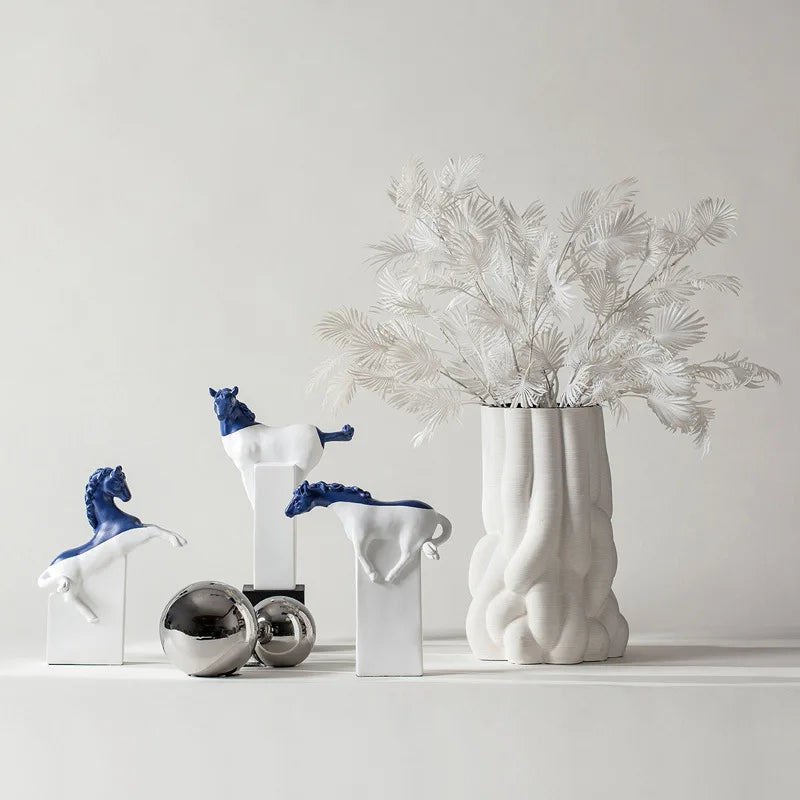 Afralia Horse Statue Resin Abstract Ornament Half-length Animal Sculpture Home Decor Figurine
