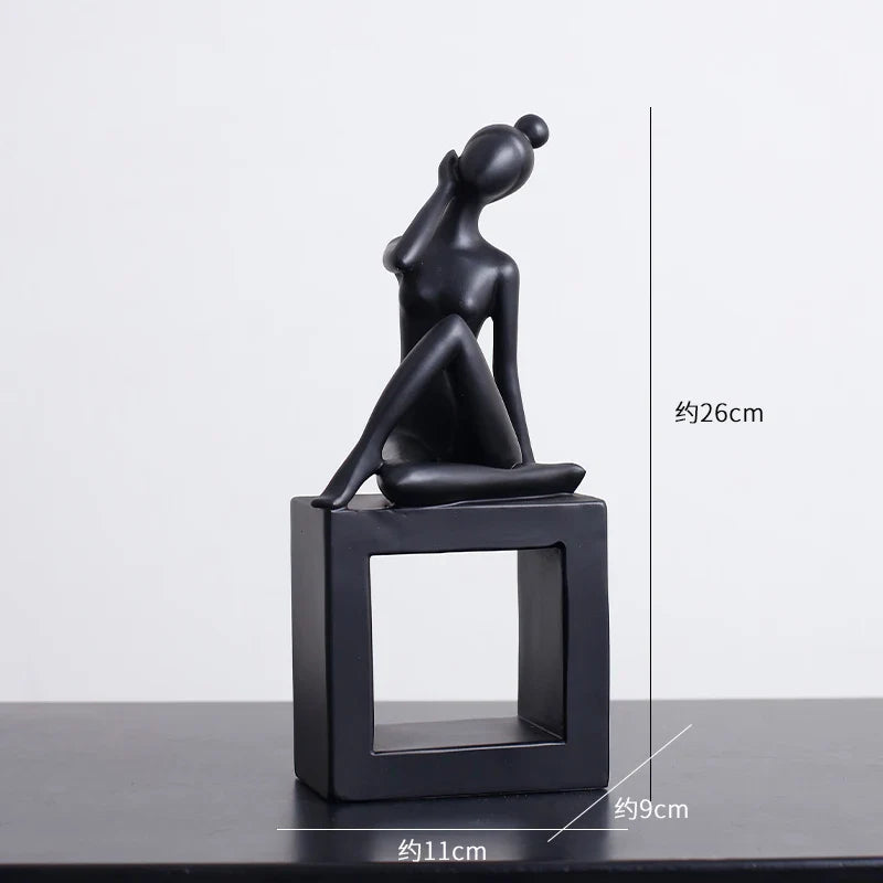 Afralia™ Abstract Resin Sculpture Modern Desk Decoration Minimalist Figures Ornaments