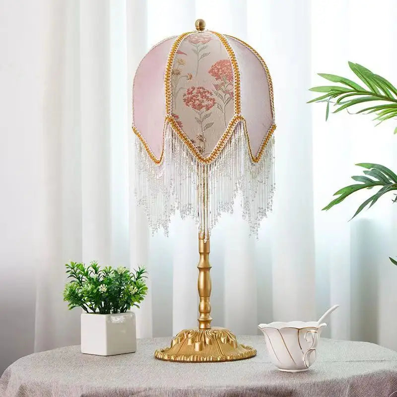 Afralia™ Tassels Table Lamp | Retro American Vintage Style for Living Room Bedroom