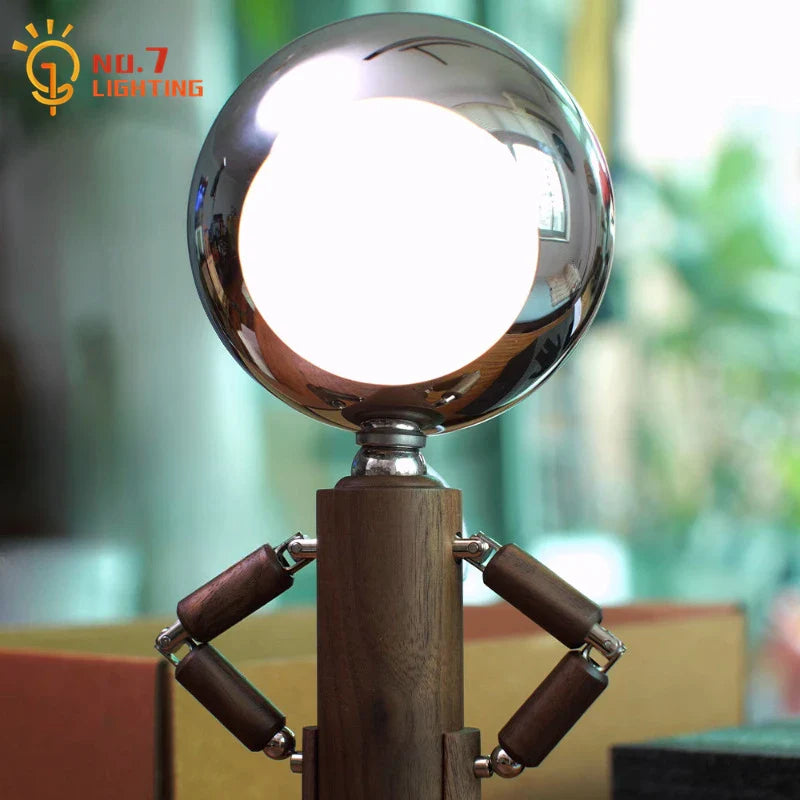 Afralia™ Solid Wood USB Rechargeable Desk Lamp for Bedroom with Stepless Dimming