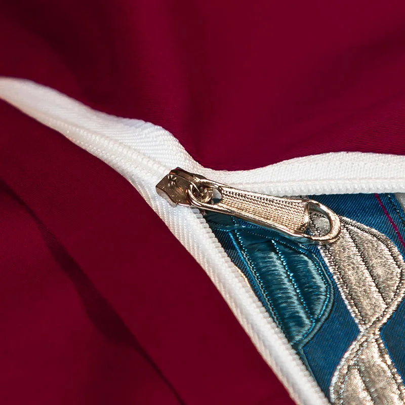 Afralia™ 200S Egyptian Cotton Embroidery Bedding Set: Queen King Linens, Duvet Cover, Sheets