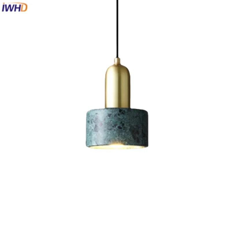 Afralia™ Copper Marble LED Pendant Light for Kitchen Living Room Bedroom Decor