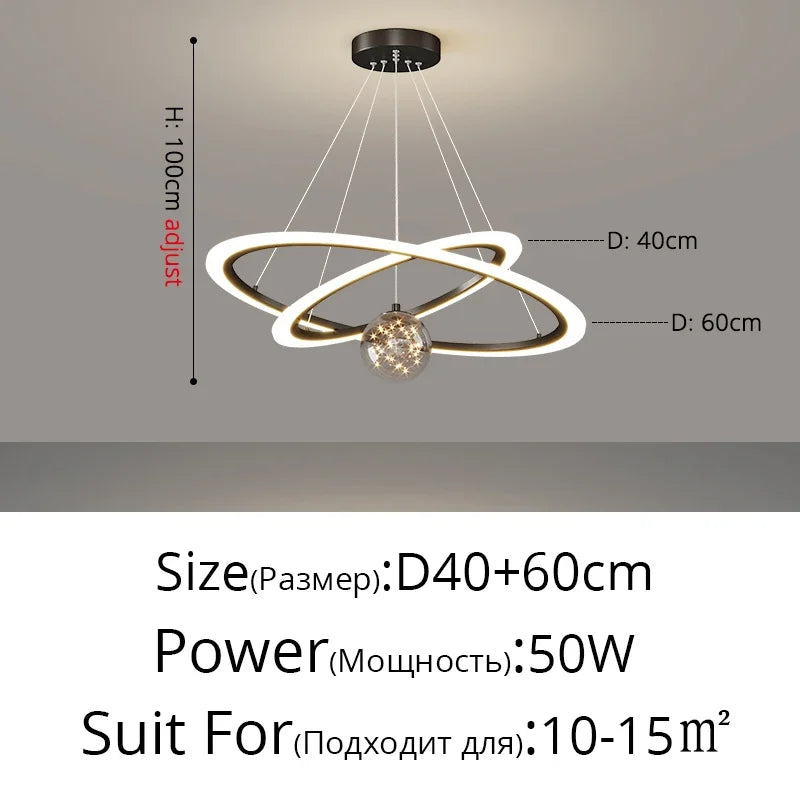 Afralia™ LED Star Chandelier for Modern Living Room Bedroom Decor