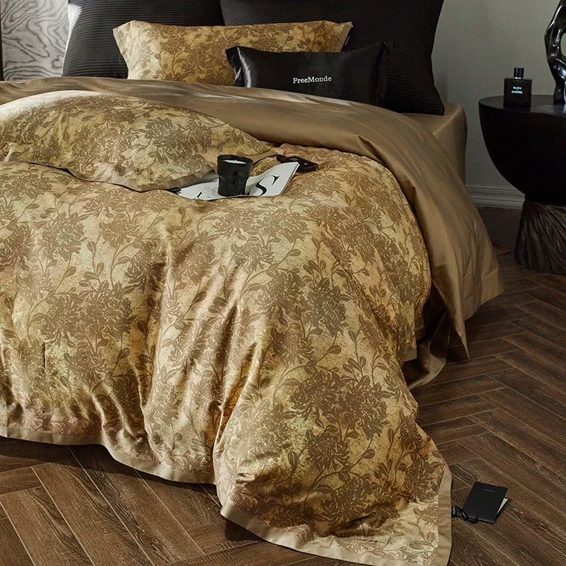 Afralia™ Cotton Bedding Set King Queen Full Print Sheet Cover Pillowcase Linens