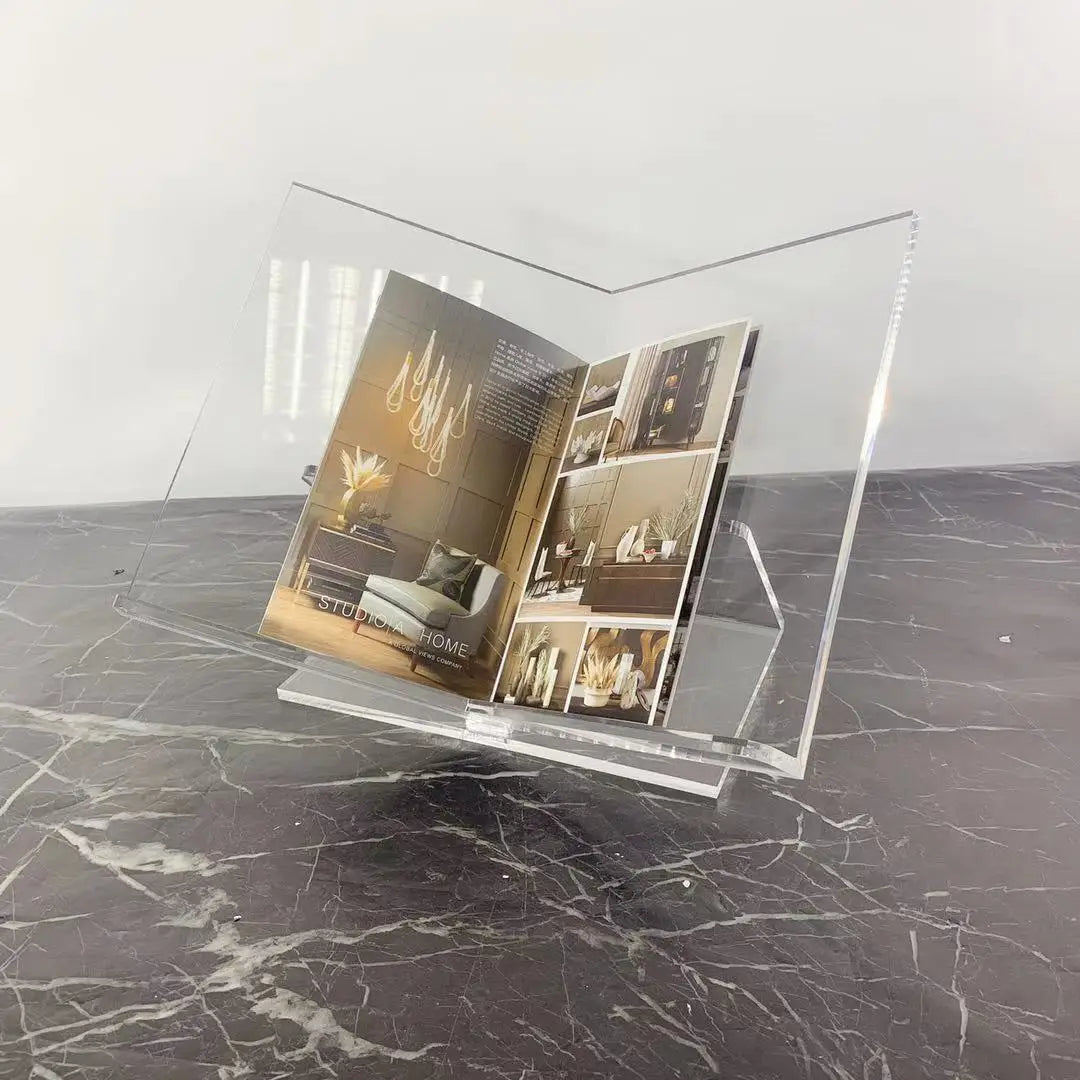 Afralia™ Acrylic Geometric Bookshelf Magazine Rack Desktop Organizer Home Decor Storage