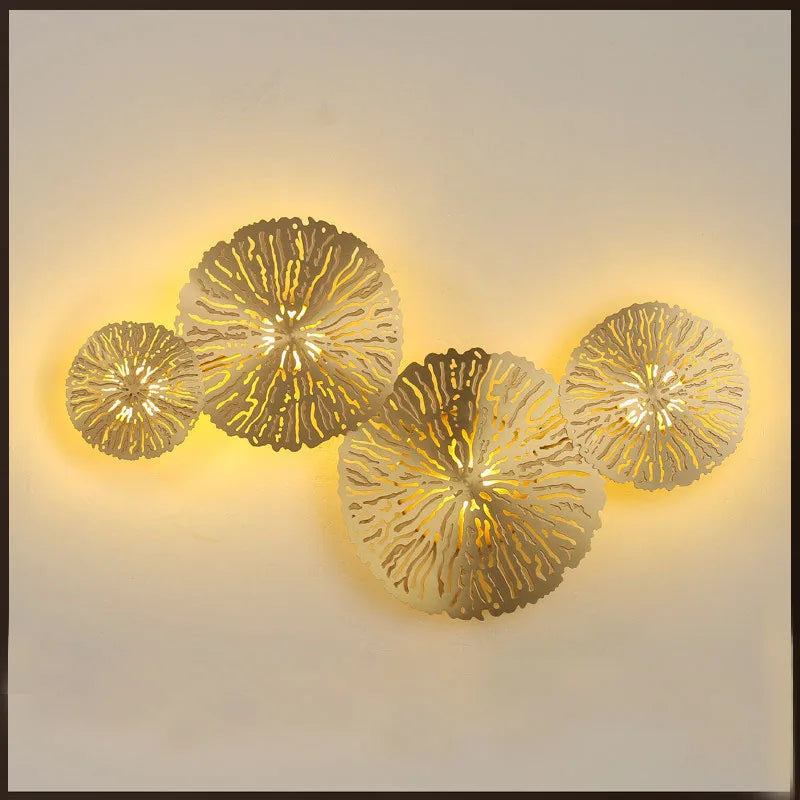 Afralia™ Lotus Leaf Copper Wall Lamp LED Light for Home Decor