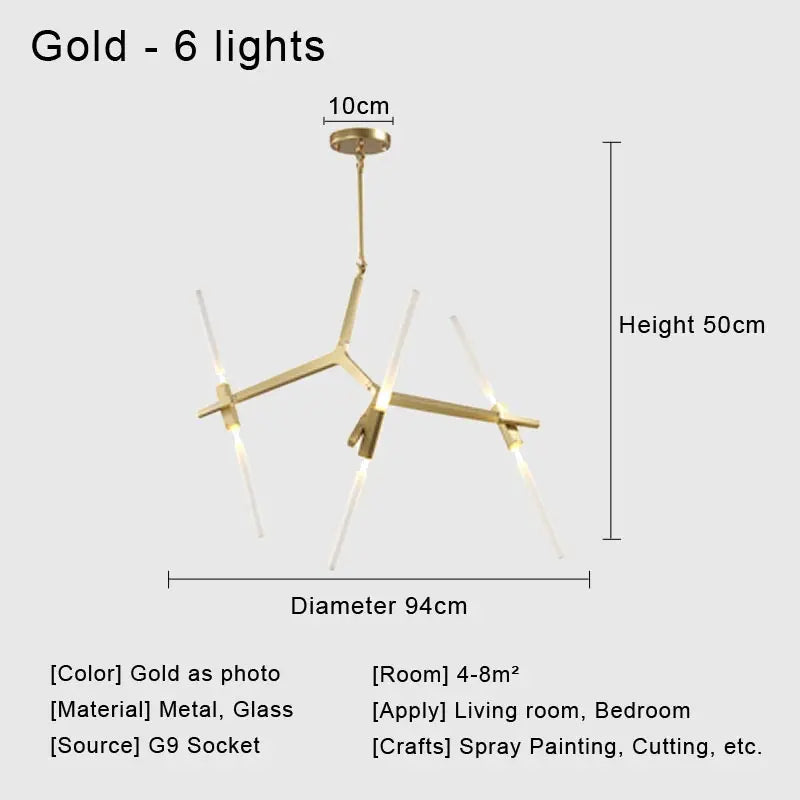 Afralia™ Glass LED Chandelier Ceiling Light for Modern Nordic Design Home Decor