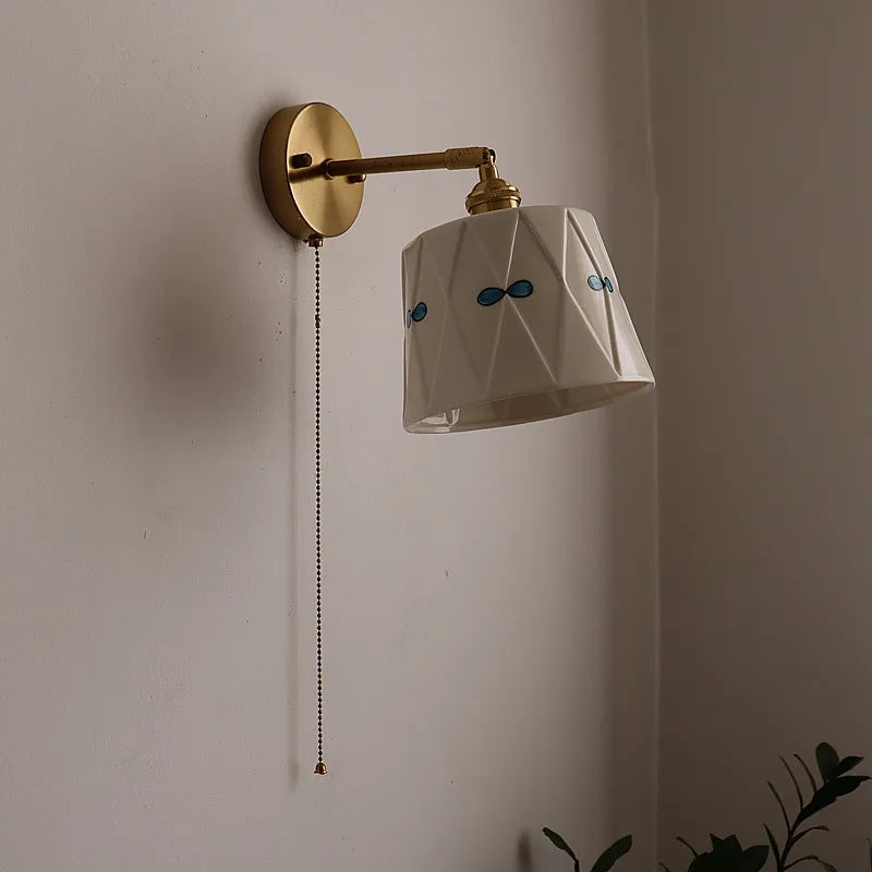 Afralia™ Ceramic Copper LED Wall Sconce Light, Modern Nordic Design for Living Room, Bedroom, Bathroom