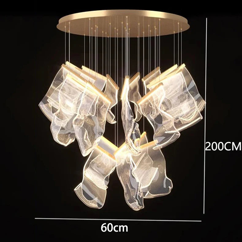 Afralia™ Crystal Chandelier Stair Pendant Living Room Lighting Modern Interior Pendant Lights