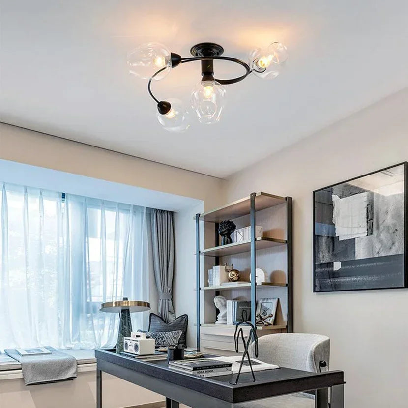 Afralia™ Glass Ball LED Chandeliers for Room Pendant Lights