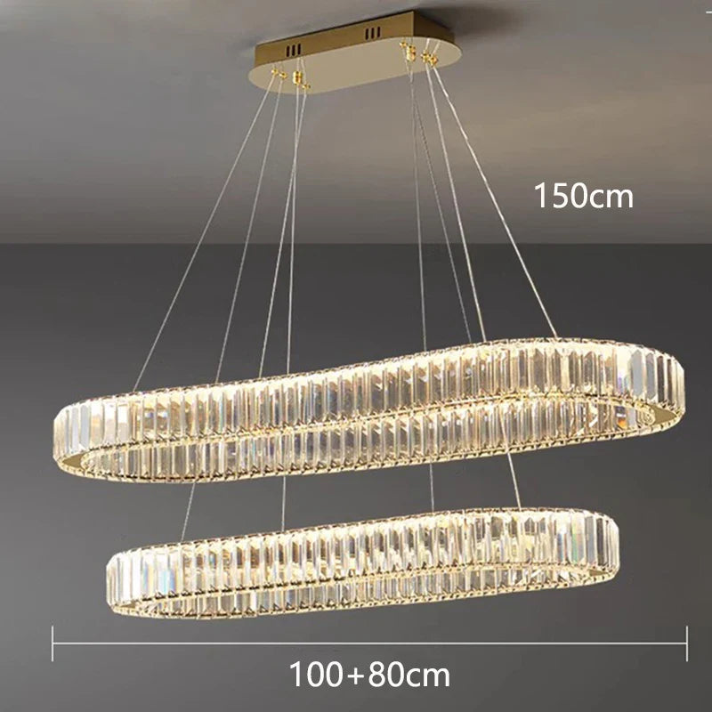 Afralia™ Crystal Chandelier: Modern Living & Dining Room Pendant Lights