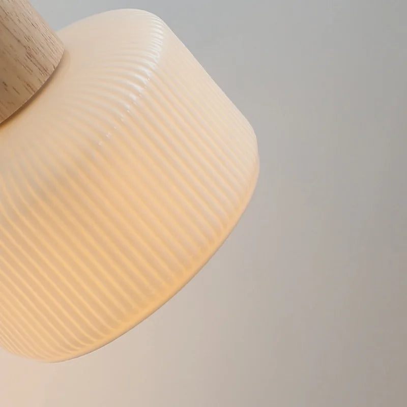 Afralia™ LED Wall Lights Wood White Ceramic Rotate, Living Room Bedside Lamp