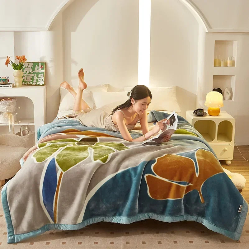 Afralia™ Double Layer Raschel Blankets: Soft & Cozy Faux Fur Mink Throw