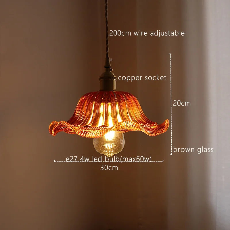 Afralia™ Green Stripe Glass Pendant Lamp Fixture for Home Decor & Kitchen Lighting