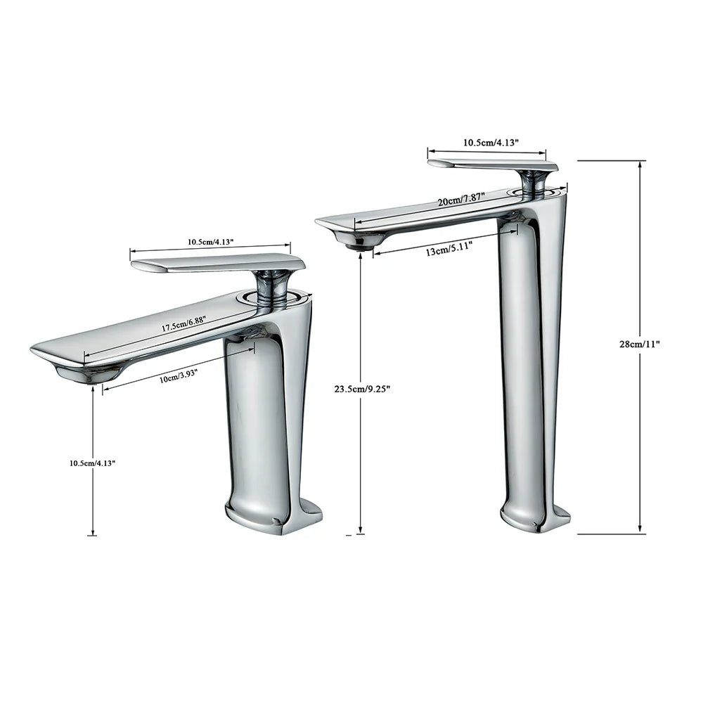 Afralia™ Chrom Basin Faucet Mixer Crane, Hot and Cold Water Tap, Single Handle Europen Design