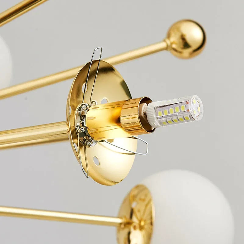 Afralia™ Gold LED Glass Pendant Light for Modern Indoor Lighting