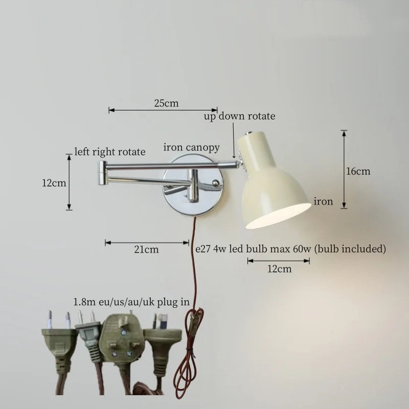 Afralia™ Black Iron LED Wall Sconce for Home Decor - Modern Nordic Style