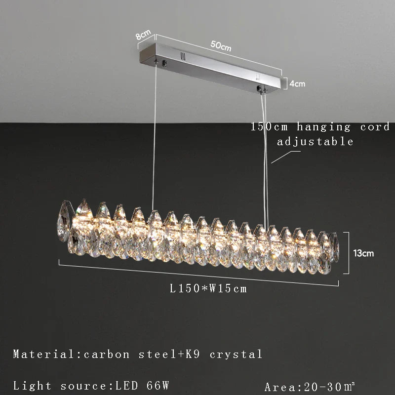 Afralia™ Silver Crystal Stainless Steel Ceiling Pendant Lights for Bedroom - Luxury Hanglamp
