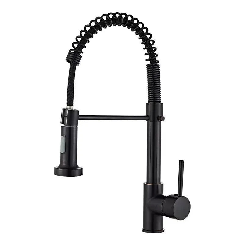 Afralia™ Black & Gold Kitchen Faucet: Luxury Brass Pull Out Sink Mixer