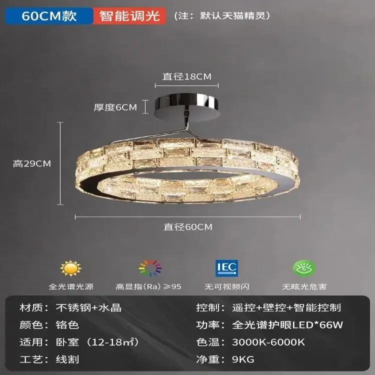 Afralia™ Crystal Chandelier: Modern LED Ceiling Lighting for Bedroom, Living, Dining Room