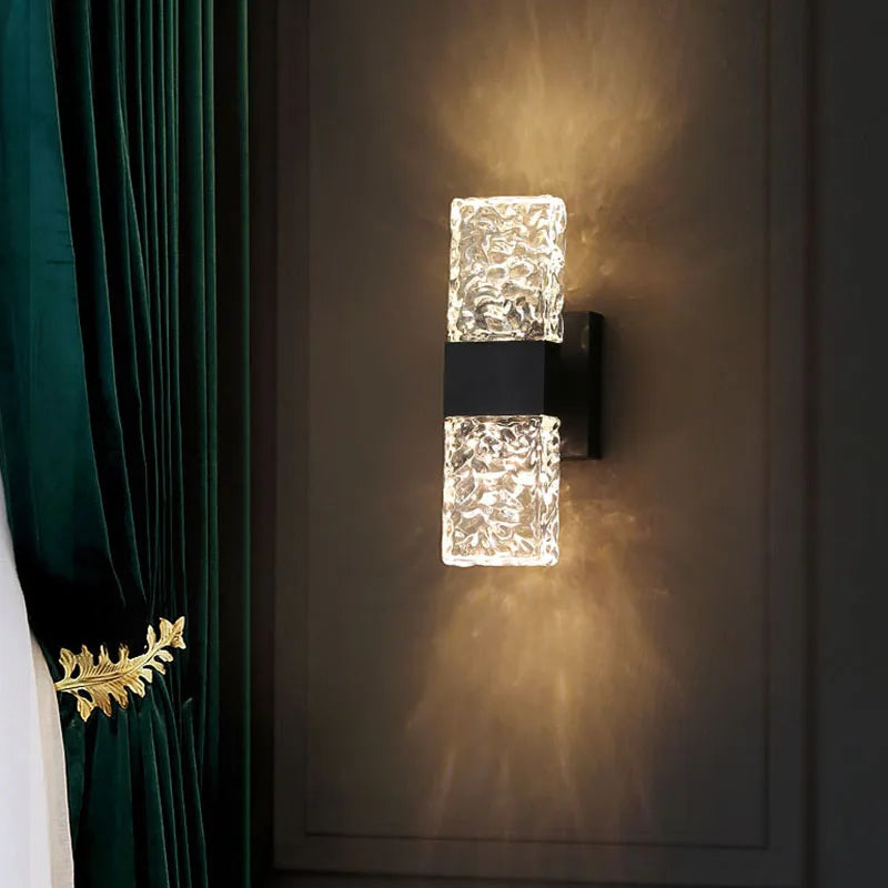 Afralia™ Modern Water Ripple Glass Wall Lamp for Luxury Home Decor