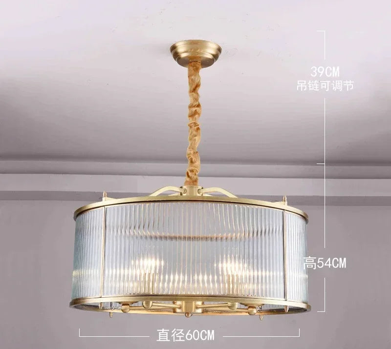 Afralia™ Glass Chandelier: Golden Copper Luxury Ceiling Pendant Light Fixture for Living Room