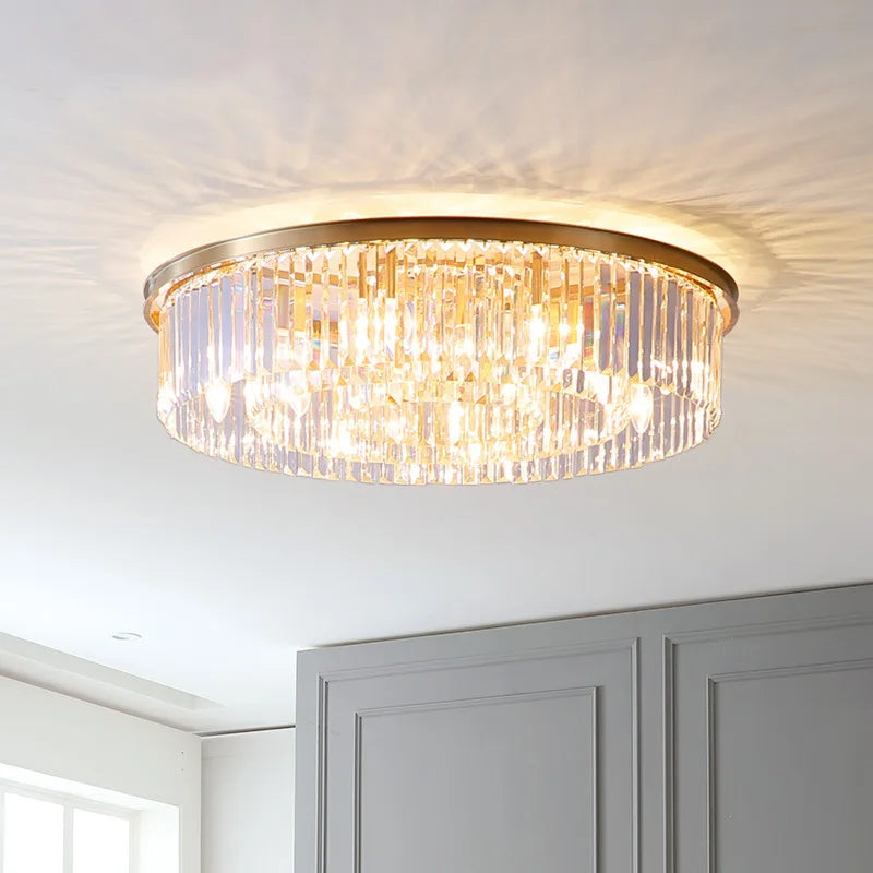 Afralia™ Modern Crystal Chandelier Ceiling Lamp Dual Purpose for Bedroom Living Room E14 LED