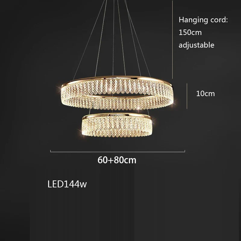 Afralia™ Luxury Rhombus Crystal LED Chandelier for Living Room