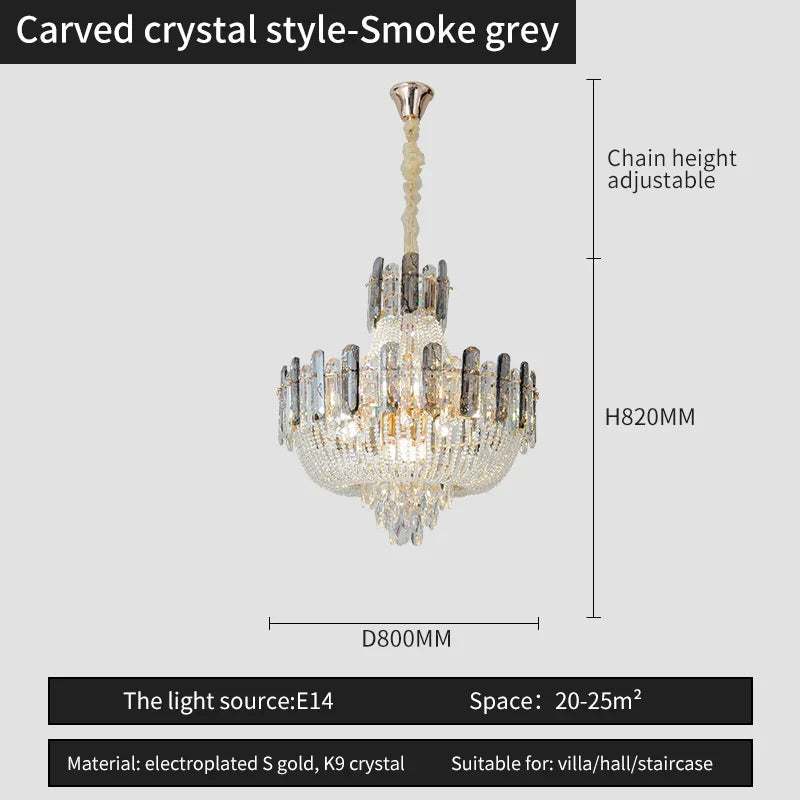 Afralia™ French Bead Chain Crystal Chandelier for Luxury Spaces