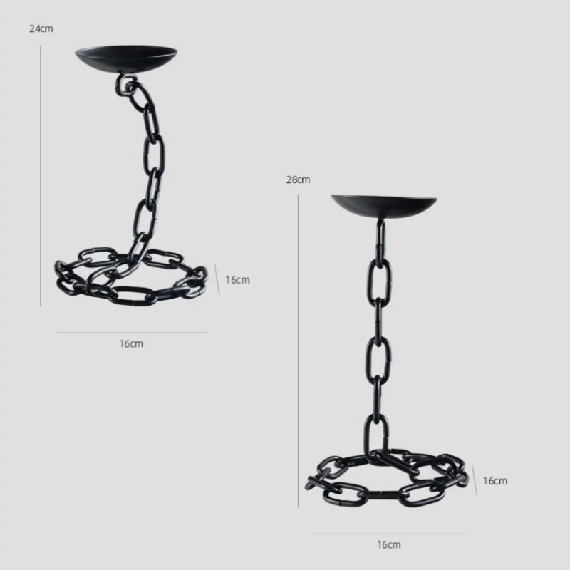 Afralia™ Vintage Chain Candlestick Holder for Home Decor - Metal Candle Holder