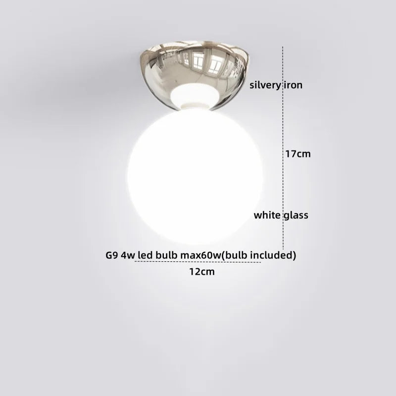 Afralia™ Iron Glass LED Ceiling Lights Modern Home Decor Lighting G9 Lamparas