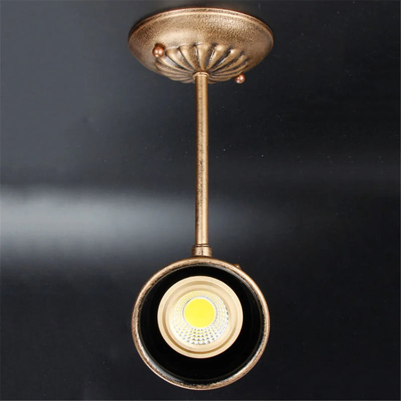 Afralia™ Rustic Mini Pipe Pendant Light with E27 Socket - Vintage Industrial Kitchen Bar Lamp