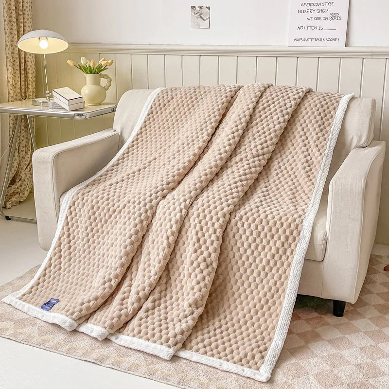 Afralia™ Pineapple Shape Golden Turtle Velvet Summer Blanket